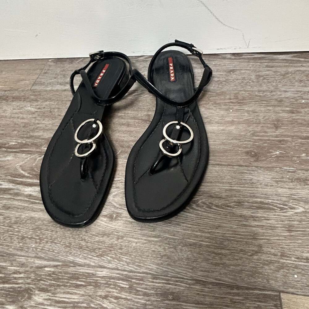 Leather flip flops Prada Camel size 37 IT in Leather - 47679209,
